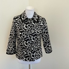 Chico's Black  White Animal-Print Jacket