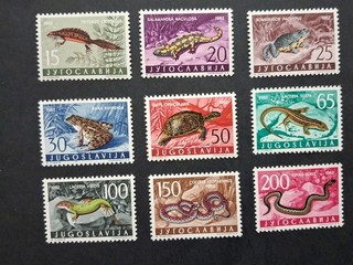 JUEGO ANFIBIOS Y REPTILES YUGOSLAVIA 1962 MNH SG1047 55.