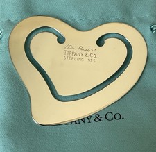 Tiffany & Co. Elsa Peretti Sterling Silver .925 Heart Bookmark Made in Italy