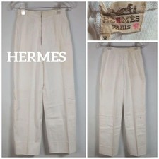 HERMES White Casual Pants Straight Leg F/S from Japan