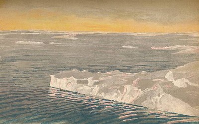 Evening Among Drift Ice 22nd September 1893 Water Colour Sketch Fa- Old Photo