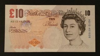 Banknote Of England Ten Pounds. A. Bailey. HD12. Paper Note. AUNC Condition.