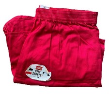 Vtg 60s Hanes NOS Mens Cotton Gym Shorts Athletic Red Deadstock 36