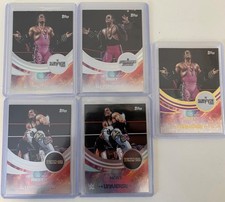 2025 Topps Universe WWE Bret Hart /399 Purple Glass & base cards 5 card lot 