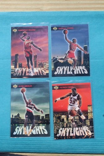 4 CARDS~1993-94 UD SKYLIGHTS MICHAEL JORDAN-EWING-DREXLER-WILKENS +2 FREE-NMT
