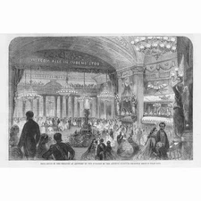 BELGIUM Ball for the Artistic Congress at Antwerp - Antique Print 1861