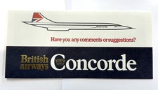 Vintage British Airways Concorde comment or Suggestion Letter And Envelope