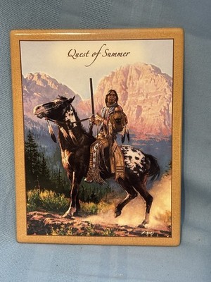 Quest Of Summer Ceramic Plaque 9 x7  Native American 2005 Vintage