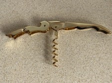 Viski Gold Plated Waiter's Friend Corkscrew Wine Key, Double Hinged