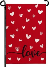 Happy Valentines Day Garden Flags 12x18 Inch Double Sided Love Hearts Holiday De