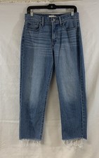 Lucky Brand Blue Medium Wash Straight Leg Cropped Raw Hem Jeans Women's 8/29