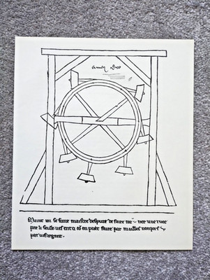 Perpetual Motion Machine von Villard de Honnecourt - Vintage Print - 1955