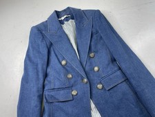 Veronica Beard Naira Dickey Double-breasted Denim Women 0 Blazer Jacket