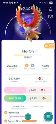 Pokemon ACC GO Level 43 Tradable Apex Ho-Oh & Apex Lugia in Forschung  