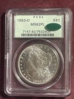 1883 O S$1 Morgan Silver MS62 PL CAC