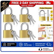 Yaocom 4-Pack Solid Brass Keyed Alike Padlocks 30mm with 12 Keys