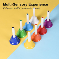 8 Note Hand Bells Kids Adults Colorful Merry Handbells Set Musical Instruments