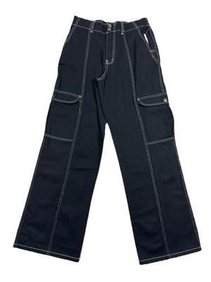 Tilly s RSQ Women s Cargo Pants  White Stitched Black Pant  100% Cotton XL 31 