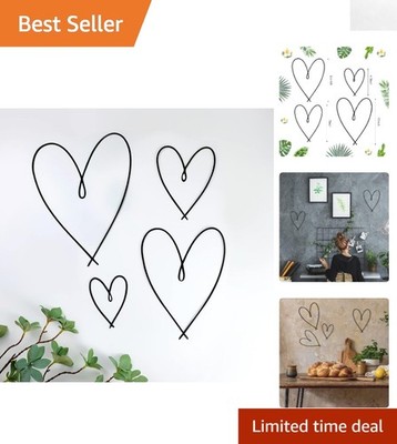 Versatile Metal Heart Wall Art - Easy Install Love Themed Decor for Any Room