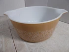 Vintage Pyrex Woodland Brown Flower 474-B 1.5Qt Casserole Dish Bowl No Lid