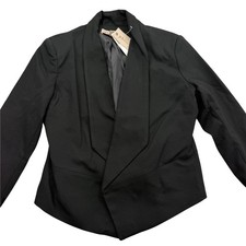 Philosophy Republic Clothing Blazer Womens 8 Black Ponte Lined Shawl Lapel Slim