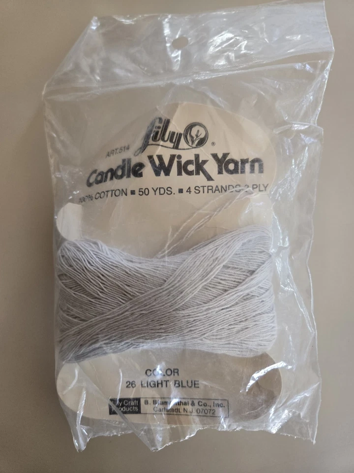 NOS Lily Candle Wick Yarn Lot of 16 Leaf Green/Russett/Navy & LT. Blue 50yds. Ea - Image 4 of 4