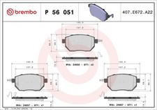 Bremsbelagsatz Scheibenbremse PRIME BREMBO P 56 051 für MURANO MAXIMA Z50 NISSAN
