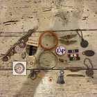 Small Lot Of Vintage Costume Jewelry Brooch Pendant Cuff links Pins
