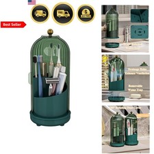 Toothbrush Holder with Cover Bathroom Organizer 3 Slots Storage Green