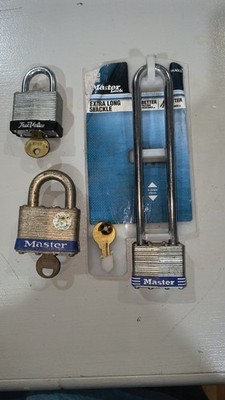 Padlock lot of 3 Master lock/True Value With Keys Working Bundle