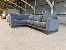 Grey 100% Linen Fabric L-Shaped Corner Sofa Solid Plain 250cm x 180cm x 80cm
