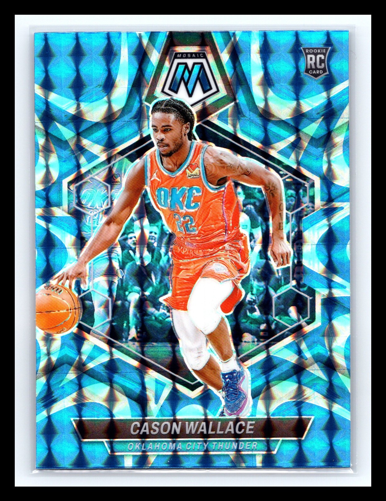 2023-24 Mosaic - Rookies Cason Wallace #218 Reactive Blue Mosaic Prizm (RC)
