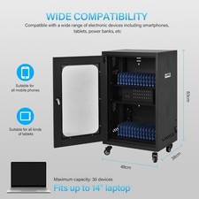 Charging Cart Mobile Locking/Open Charging Cart 30 Devices for Laptop Tablet