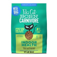 Tiki Cat Born Carnivore Indoor Health Dry Cat Food -Trout Menhaden Fish, 17Lb
