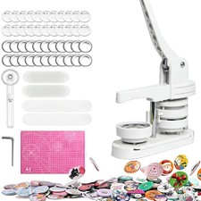 Button Maker Machine 58mm 2.25in , Professional Badge Making Kit with 50 Parts,