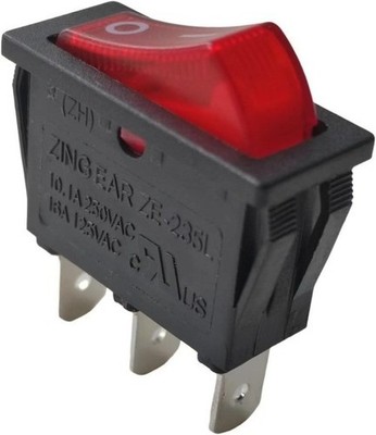Zing Ear ZE 235L ON Off Neon Light Rocker Switch Red Illuminated 10.1A 250VAC
