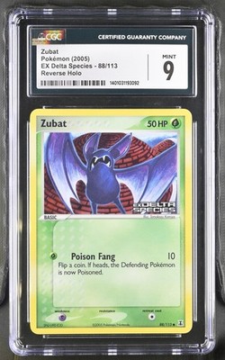 *POP 25* CGC 9 Zubat Reverse Holo EX Delta Species 88/113 Pokemon 2005 MINT