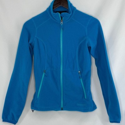 Marmot Polartec Fleece Jacket Womens XS Blue Full Zip Outdoor Gorpcore Coat