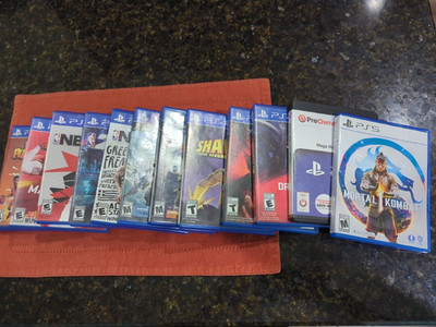Lot of 10 Used PS4 & 1 PS5 Games Includes Cases Mega man, Mortal Kombat, Tekken