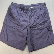 Vintage Nike Shorts Mens Large Purple Swim Trunks Ripstop Mesh Lined 90s Y2K