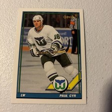 1991-92 O-Pee-Chee Paul Cyr Hartford Whalers #73