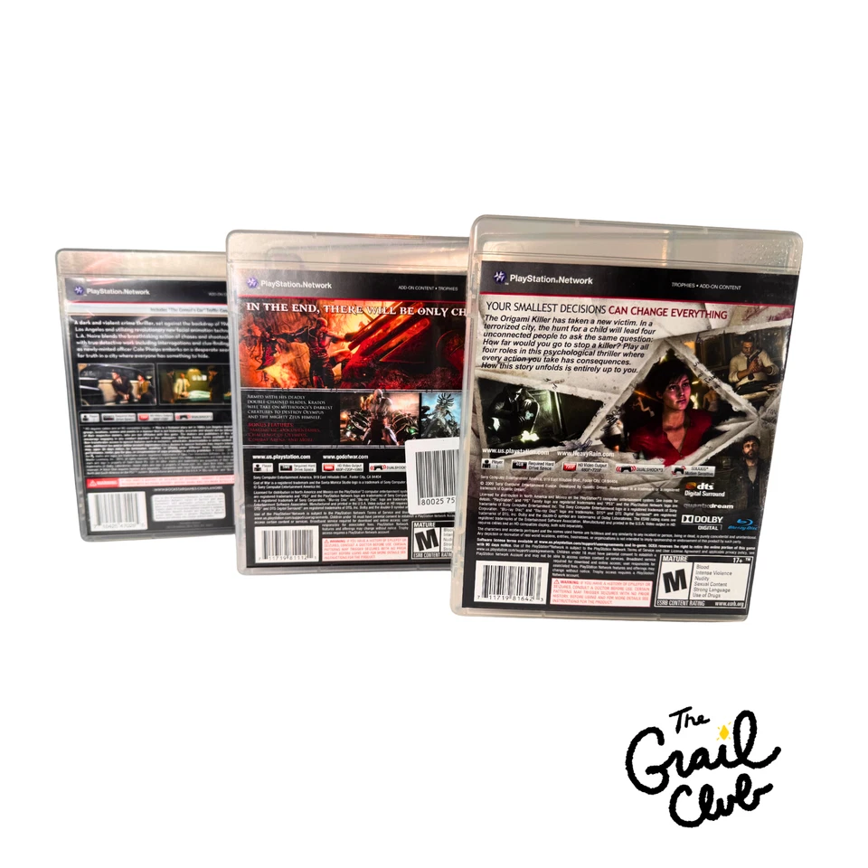 PS3 Game Lot - LA Noire, God of War III, Heavy Rain - CIB - Free Ship - Image 2 of 4