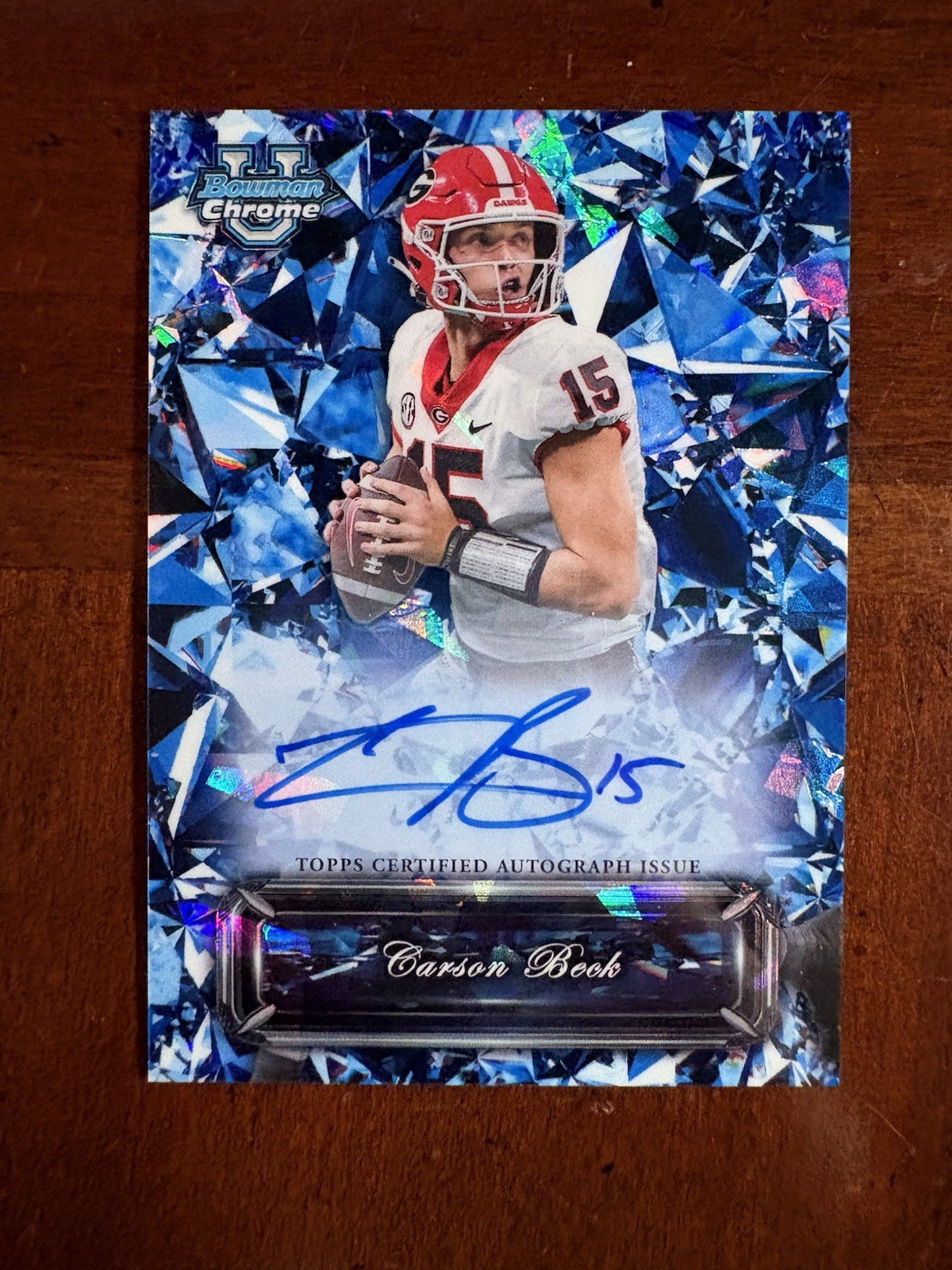 2024 Bowman U Chrome Sapphire Selections Blue #SS-CB Carson Beck AUTO Georgia