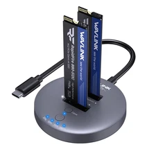 M.2 NVMe SSD Cloner Dual-Bay Docking Station USB C to M.2 NVMe SSD Enclosure