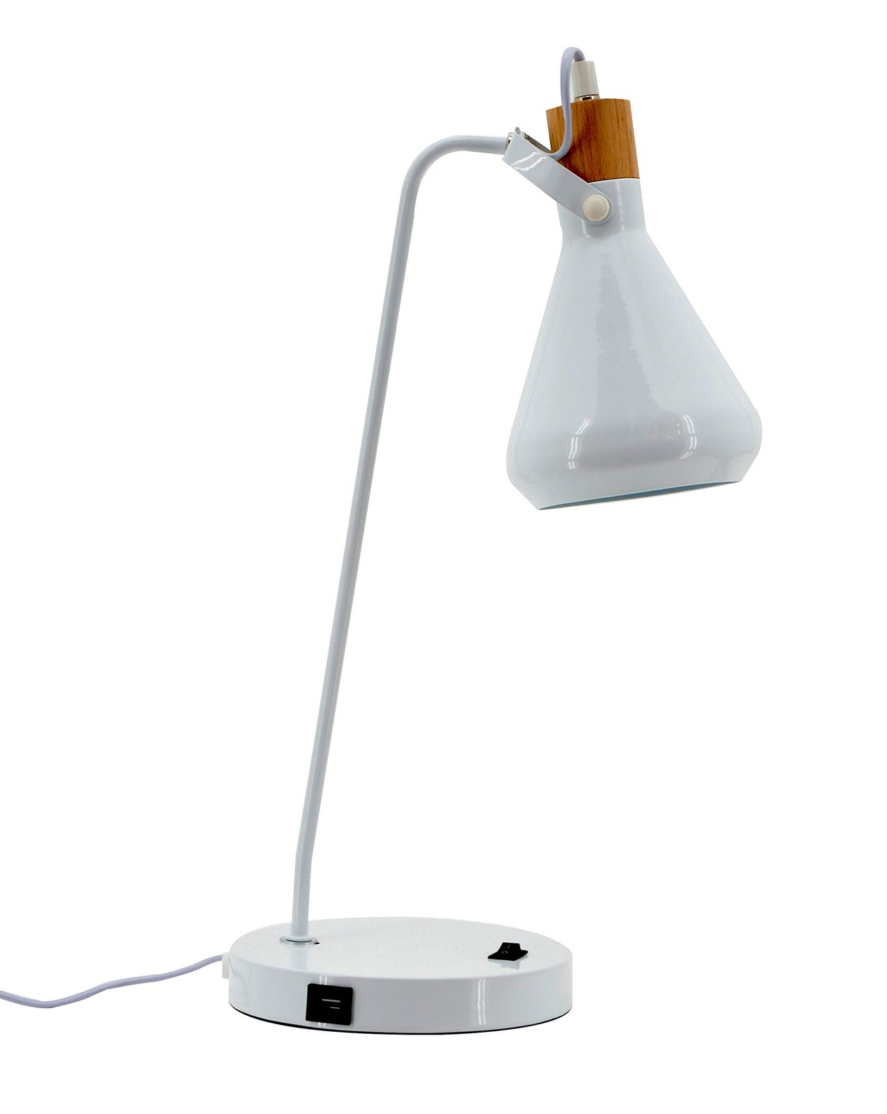 Lampe de bureau Junis blanc métal pour éviter la fatigue oculaire