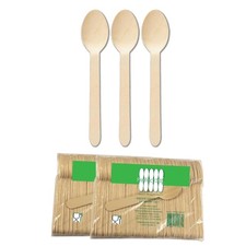 Wooden Disposable Spoons 6" Length pack of 100