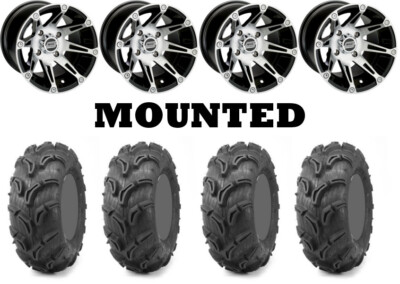 Kit 4 Maxxis Zilla Tires 27x9-12 on Moose 387X Machined Wheels FXT