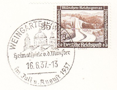 Wiengarten Germany 3rd Reich Special Cancel Collector Wiengarten Homeland Games ...