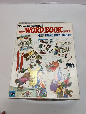 Richard Scarry s Best Word Book Ever 3 Golden Book Frame Tray Puzzles