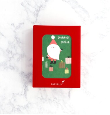 (2 BOXES) Papyrus Boxed Christmas Cards Boxed with Envelopes, Santa (20-count)
